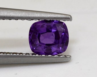 0.70 Carat Natural Purple Sapphire: Cushion Cut Loose Gemstone