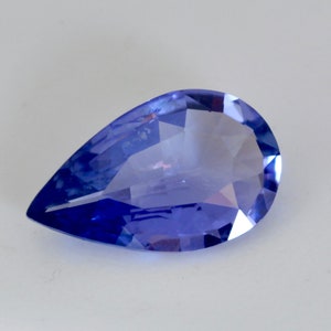 0.72 Carat Pear Cut Blue Sapphire Gemstone: Unheated Loose Stone