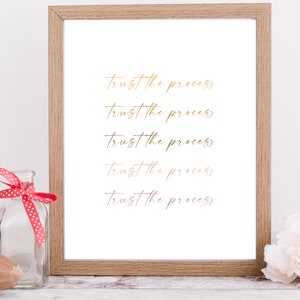 Trust the Process wall art, printable art, quote print, positive poster, digital download