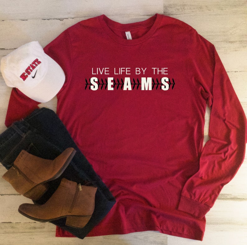 Softball Mom Tee Live Life By the Seams Baseball Shirt Love Ball Live Life By the Seams Softball Tee Baseball Mom Tee Love Softball Tee