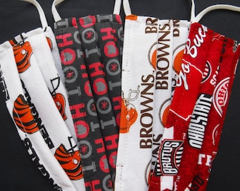 Ohio face masks with nose wire - Cleveland Browns, Cincinnati Bengals, Ohio State