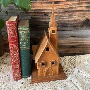 Church - wooden music box - Amazing Grace - handcrafted Church - religious decor