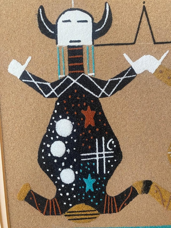 Navajo Sand Art Painting - Father Sky/mother Earth - Artist Signed