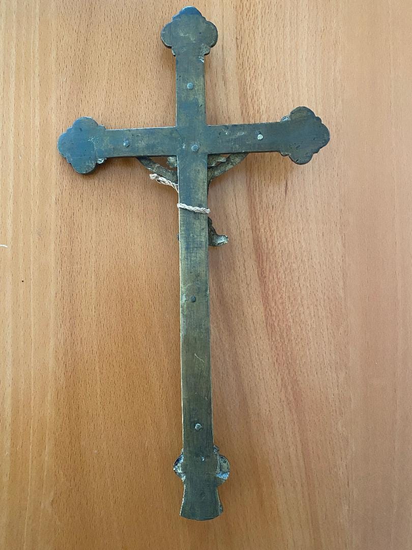 十字架 - クロス - 壁掛け - 宗教美術 - ヴィンテージ十字架 - 真鍮製