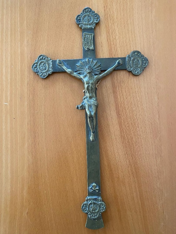 十字架 - クロス - 壁掛け - 宗教美術 - ヴィンテージ十字架 - 真鍮製