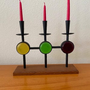Gunnar Ander candle holder - MCM candle holder - trio candle holder - Swedish candle holder