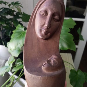 Vintage Mary and Child wood carving- religious art-Madonna and child-Mary and Jesus