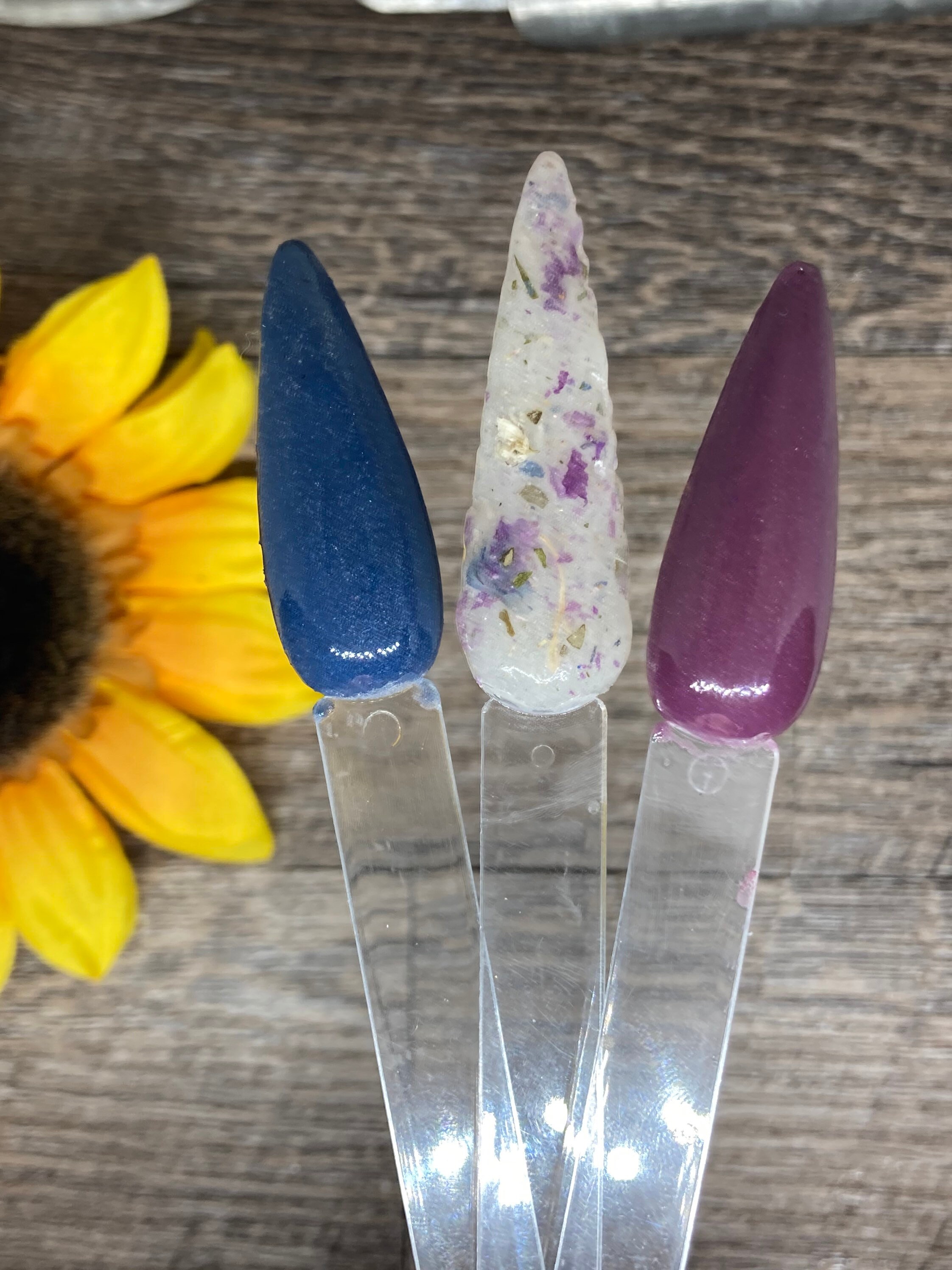 Floral Trio Dried Flower Nail Floral Nail Dip Set Spring Etsy