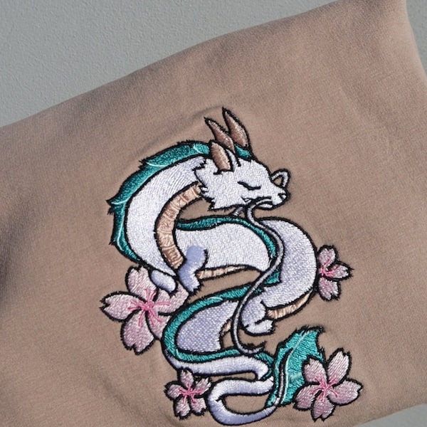 Embroidered Dragon Sweater | Spirited dragon hoodie | Gift Idea | Anime Inspired | Sweater Weather | Anime Design Sweater