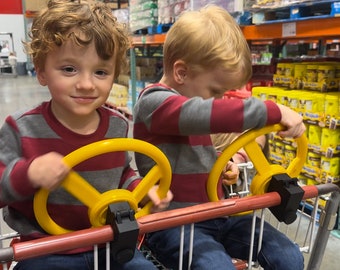 Shopping cart steering wheel