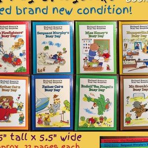 Vintage 1997 Richard Scarry's Busy Day Storybooks, Set of 8, New Condition