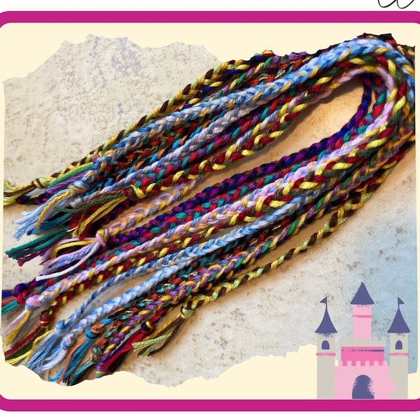 Princess Inspired Thread Braided Friendship Bracelets, Anklets, String, Waterproof, Birthday Gift for Friend, Party Favor Gift for Birthday