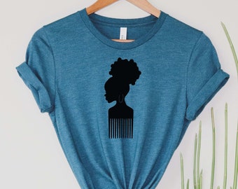 Cheveux Afro T-Shirt Women Empowerment mouvement anti-discrimination Tee Top Cheveux Afro T-Shirt Women Empowerment mouvement anti-discrimination Tee Top