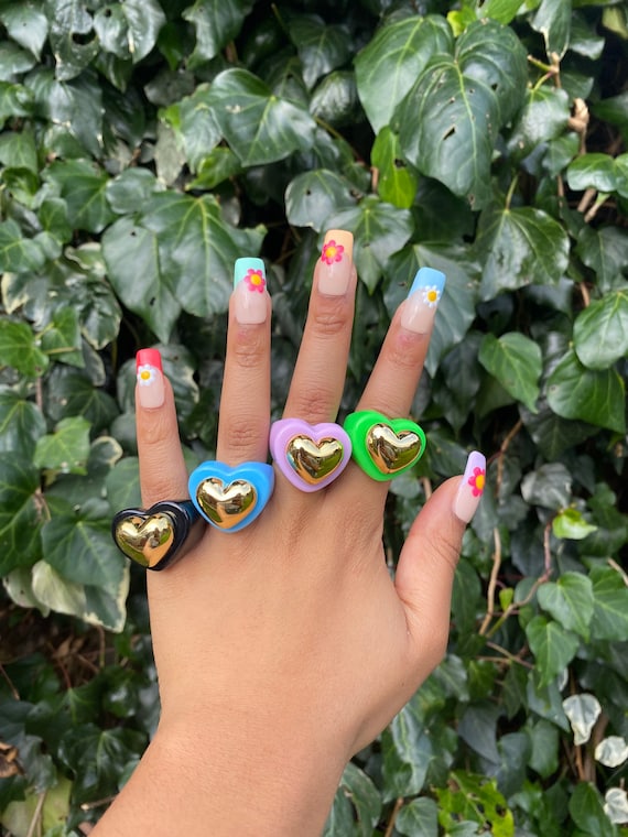 Colourful cheap resin rings