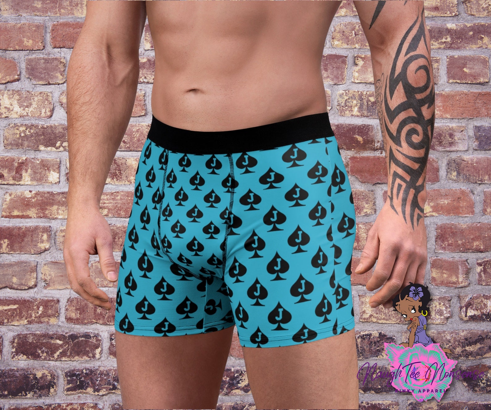 Jack of Spades Mens Boxers, I Love BBC Boxers, Spade King, Mens