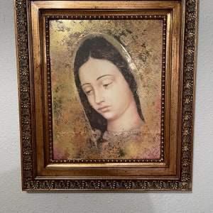 15&quot; by 19&quot;  Imagen de la Virgen de Guadalupe Litografia &quot;Carita Angelical&quot; . Our Lady of Guadalupe Lithography.