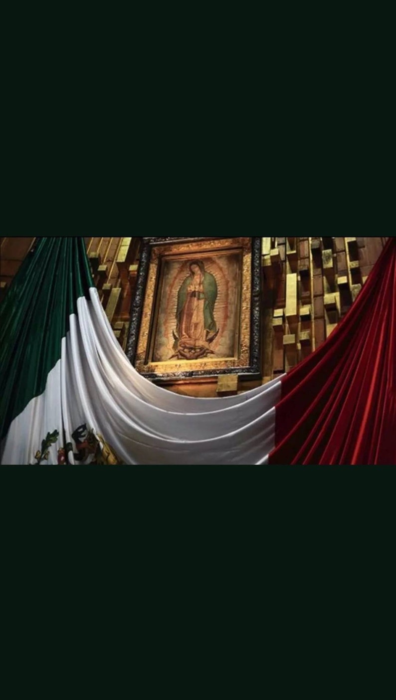 40 x 28. Virgen Maria de Guadalupe en el ayate de Juan Diego. Litografia Certificada por el Cardenal Arzobispo Primado de Mexico. Our Lady image 4