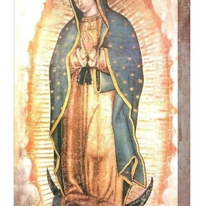 LIENZO Virgen de Guadalupe Lienzo 100% Algodon tamano Iglesia 1.80 metro 1.40 Original. LIENZO de 71" por 55".
