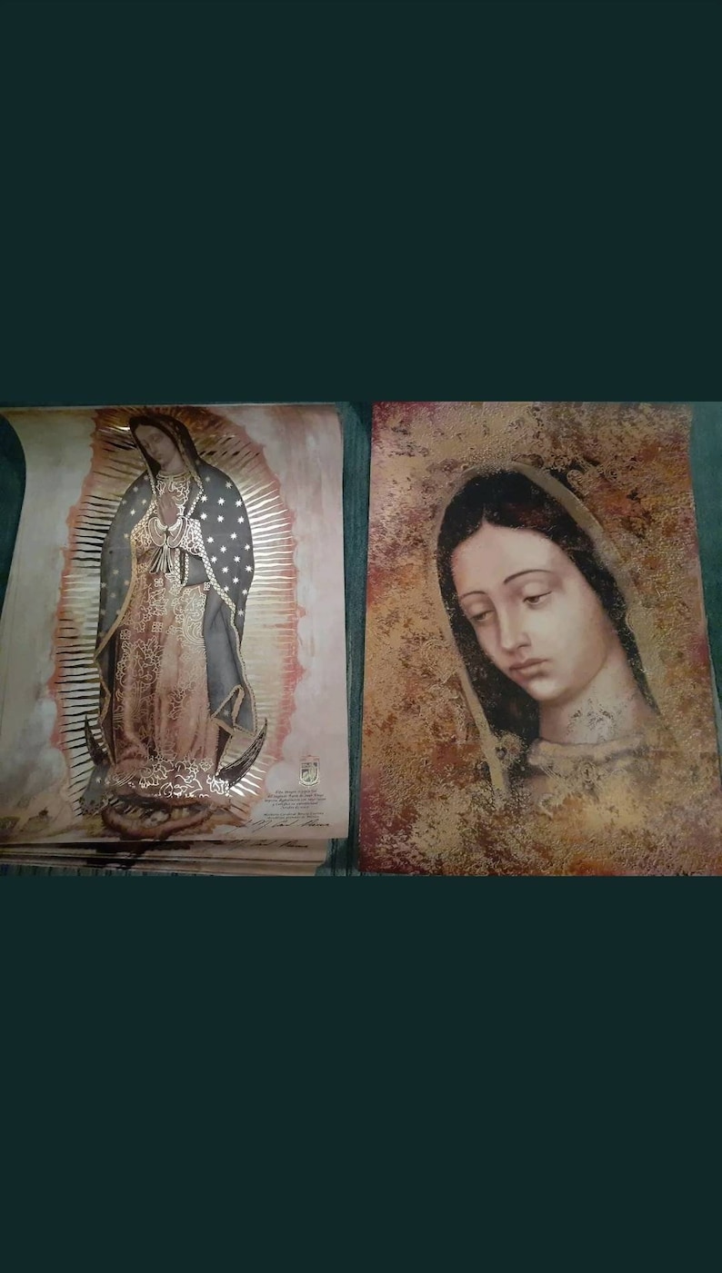 20 by 28 Litografia Virgen Maria de Guadalupe en el ayate de Juan Diego Certificada por el Cardenal Arzobispo Primado de Mexico image 9