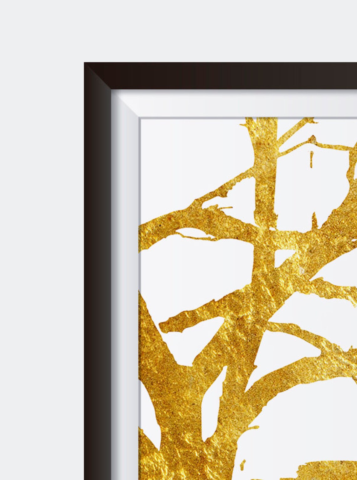 Golden Tree Digital Wall Print Etsy
