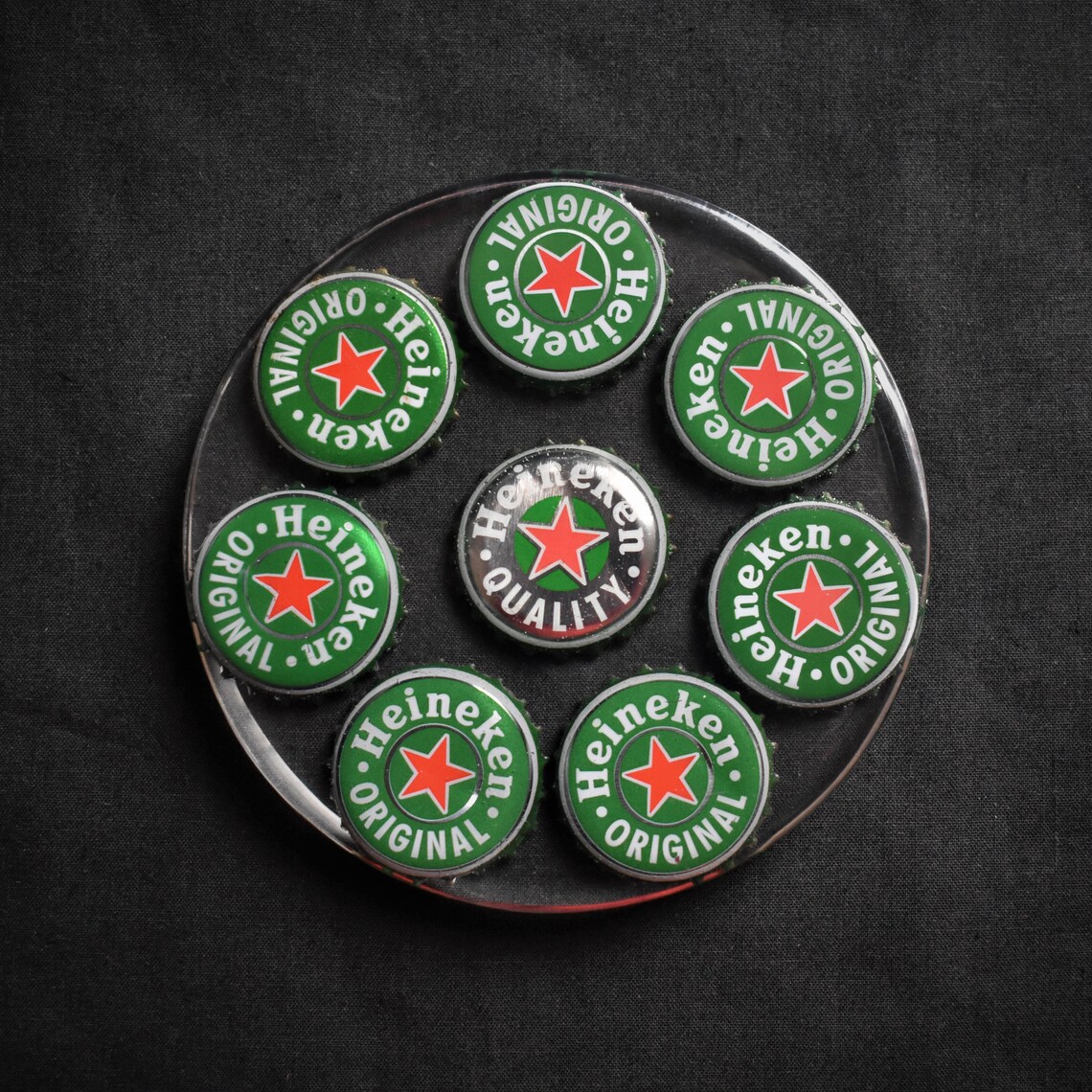 Heineken Bottle Cap Coasters Etsy