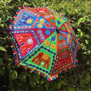 100 st. Parti elefantdesign dekorativa bröllopsparaply solskydd parasoll solskydd brolly sol hantverksparaplyer broderat arbete