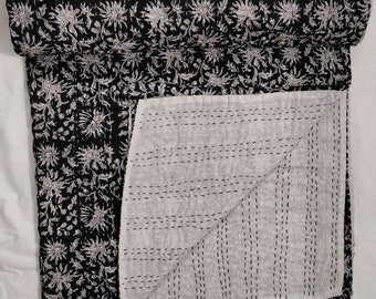 Vintage Kantha Quilt Indian Kantha Quilt Kantha Bedcover Cotton Blanket Gudari Kantha Blanket queen and twin size kantha quilt