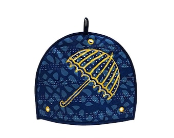 Funda para tetera, funda para tetera, funda para tetera bordada en lino con flores, funda para tetera elegante, funda para tetera bonita, funda para tetera Funda para tetera de diseñador hecha a mano