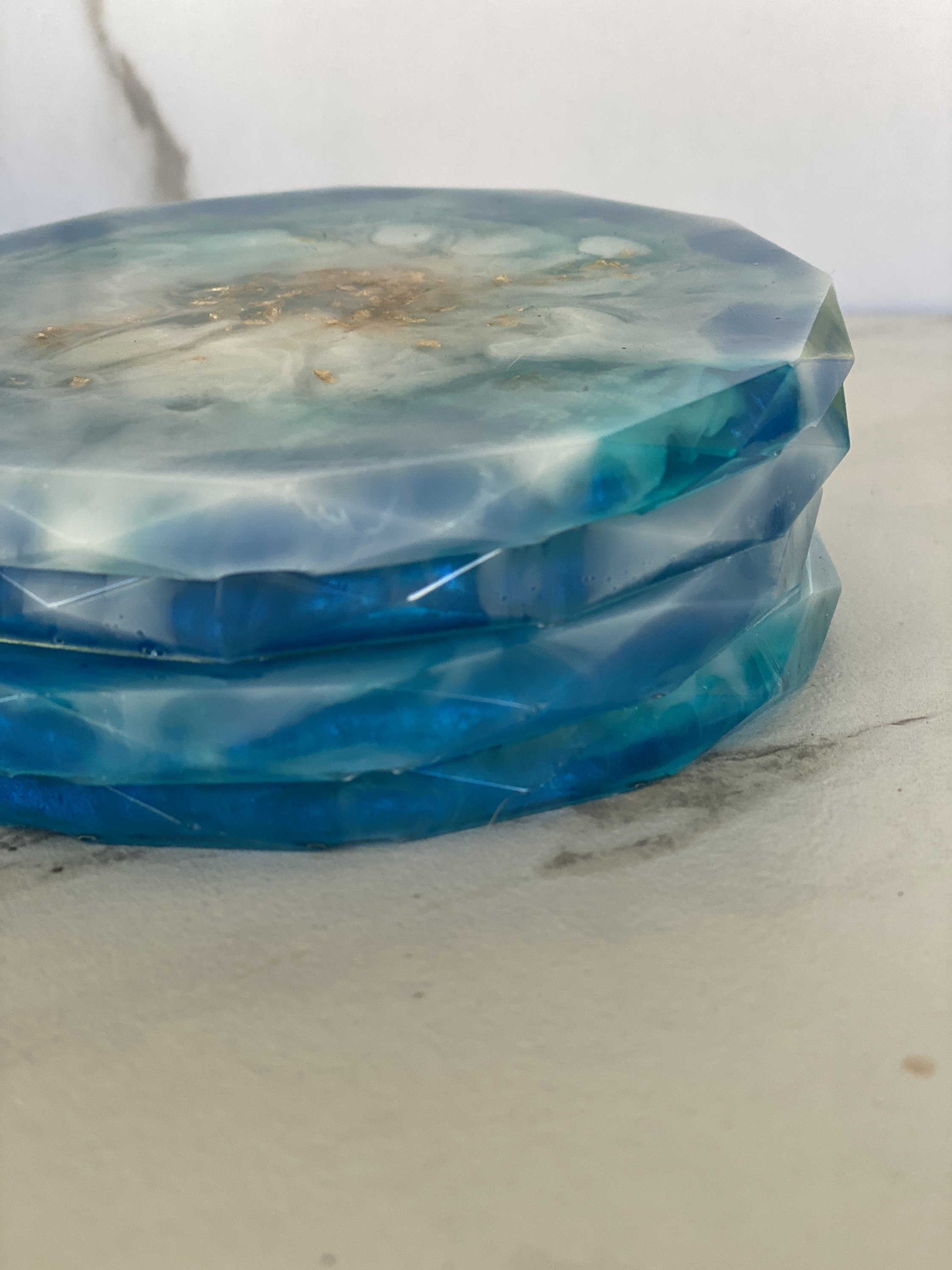 Set di 2 fermagli effetto marmorizzato - BLU - 5.00