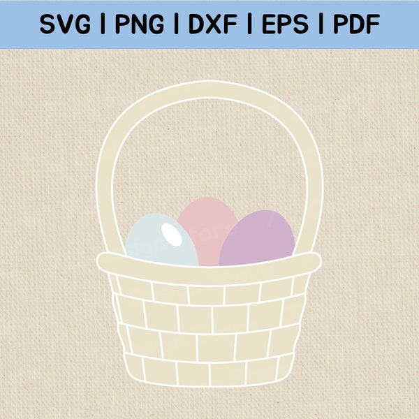 Easter Basket SVG, Basket SVG, Easter SVG, Easter Egg Basket Svg Files For Cricut, Clipart, Silhouette, Png