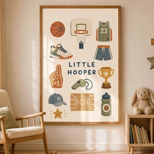 Little Hooper Nursery Wall Art, Basketball Printable, Digital Download