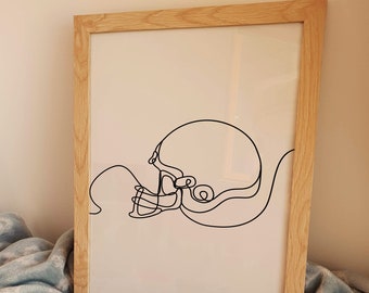 Minimalist American Football Line art, Digital Download, Sport Print, Soccer Helmet Rugby Room Decoration Simple Sketch, Outline Drawing