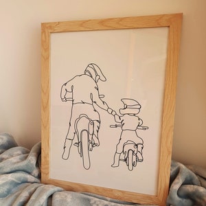Minimalist Motocross, Rider Line art, Digital File, Extreme Sport Print, Father Son Drawing, Gift, Family Poster, Off-road Dirt Biking