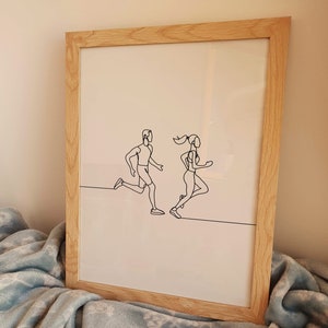 Minimalistische Lauflinie Kunst, digitaler Download, Sport Druck, paar Übung druckbare, Athlete Prints, Raumdekoration, Geschenk