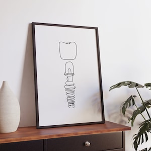 Minimalistischer Zahnarzt Linie Kunst, digitaler Download, Zähne Umriss Zeichnung, Büro-Druck, Zahnpraxis druckbare, einfache Skizze, Dekoration