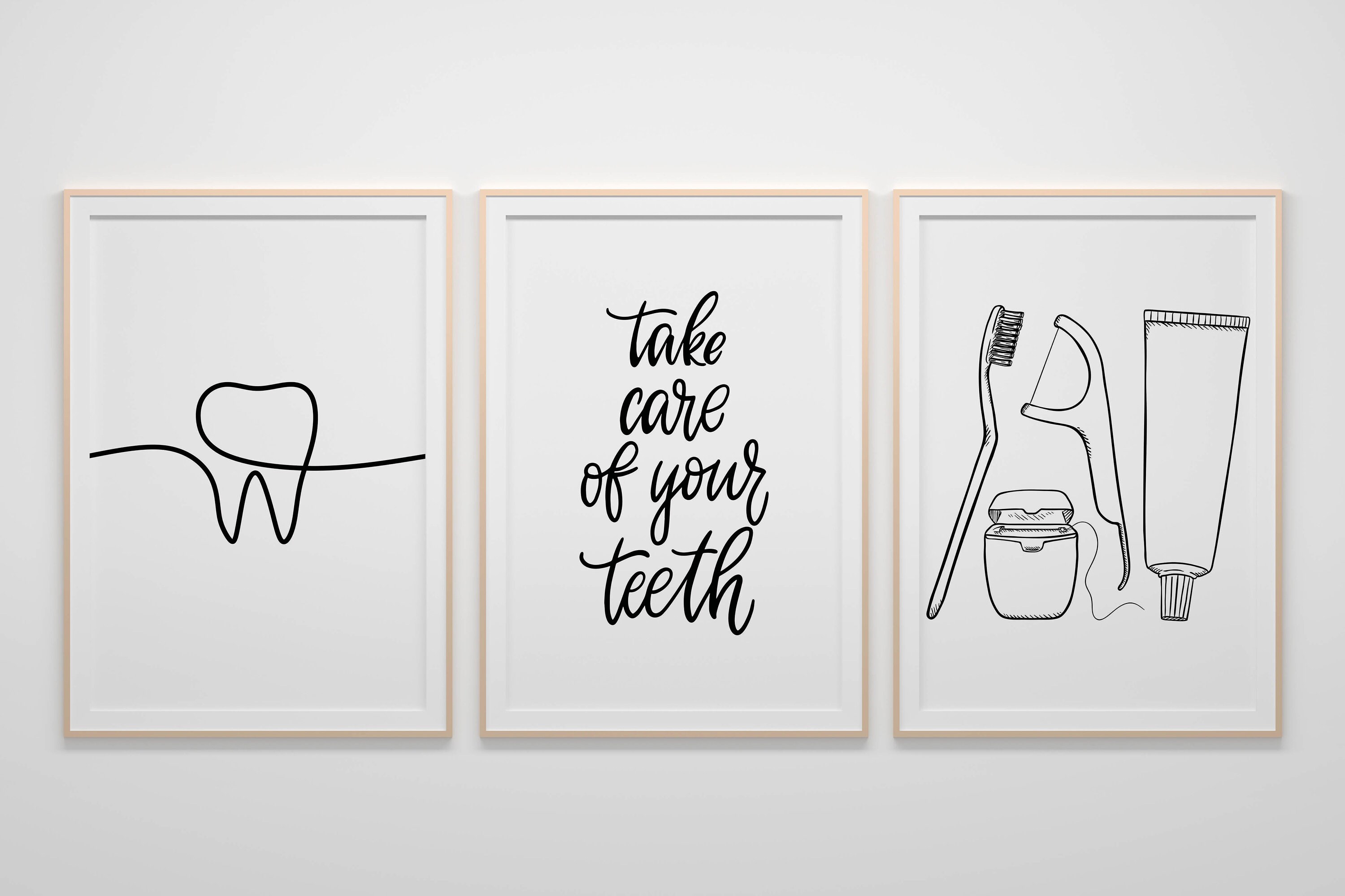 Minimalist Dentist Line Art Digital Download Tooth Artwork Etsy