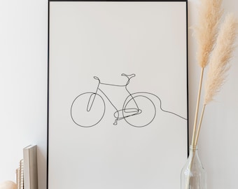Minimalist Bicycle Line Art , Digital Download, Bike print, Simple Sketch, Room Decoration, Printable Cycle, Velocipede Printable, Outline