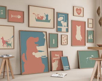 Retro Veterinary Print Set, VET Office Wall Art (Digital Download)