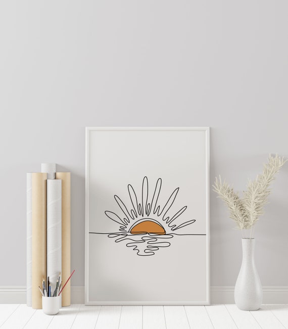 ミニマリストアート 太陽と自然 A4