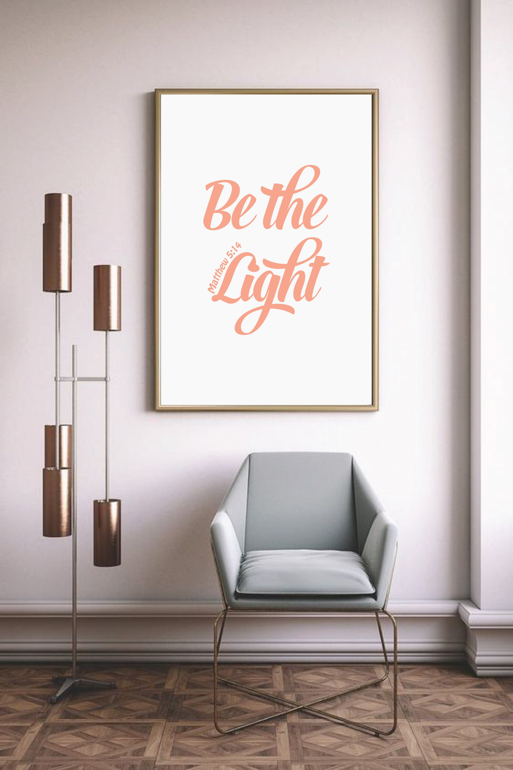 Bible verse wall art print Be the light quote Christian | Etsy