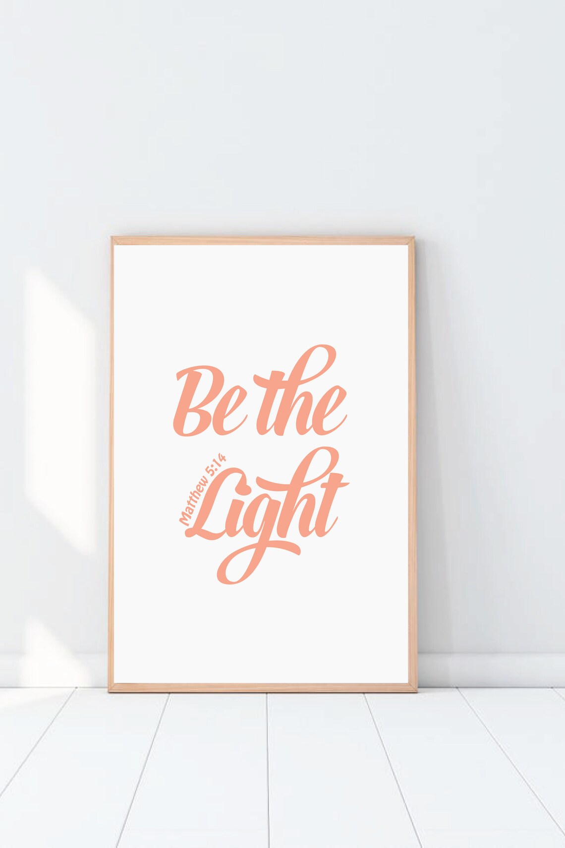 Bible verse wall art print Be the light quote Christian | Etsy