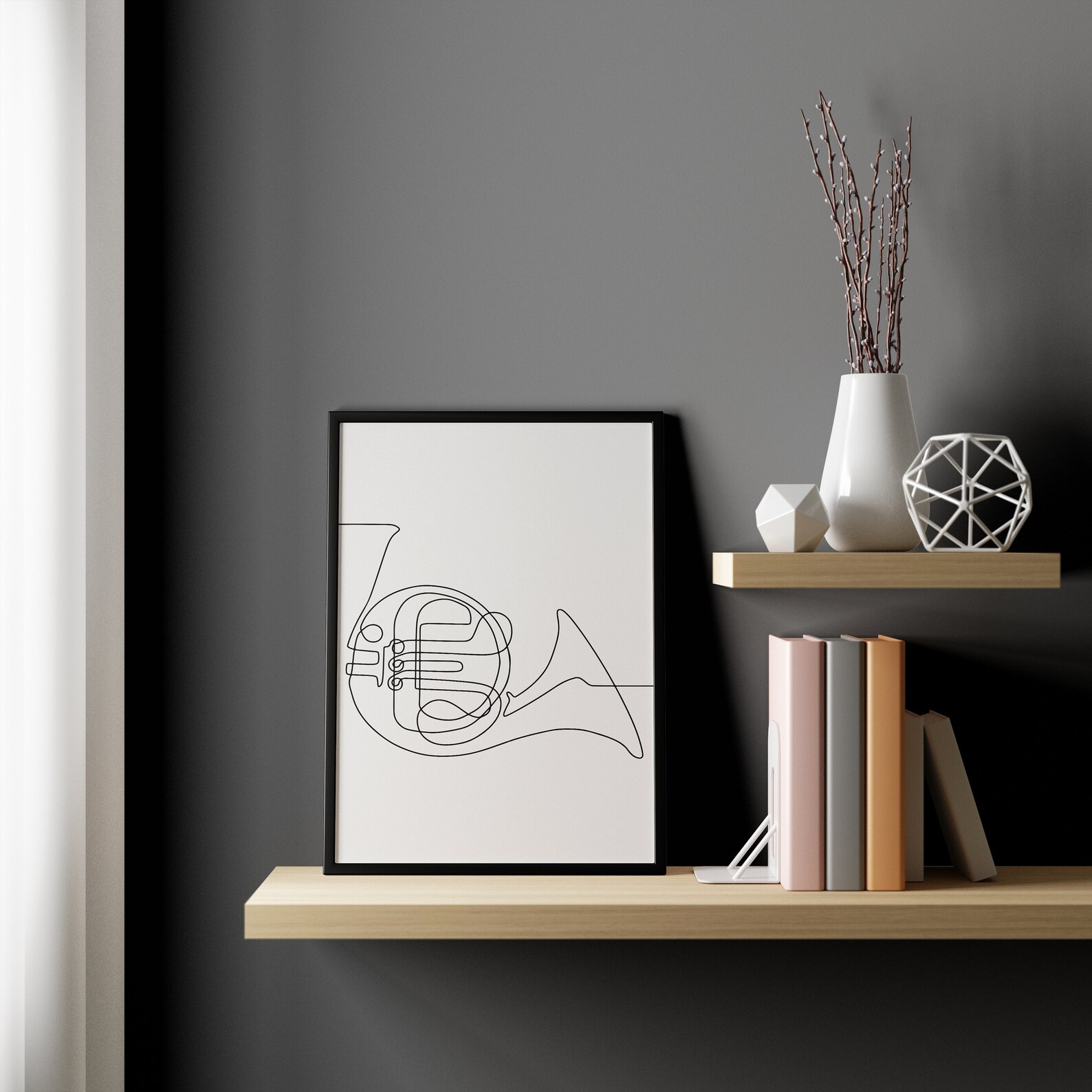 Minimalist Music Wall Art French Horn Instrument Print - Etsy