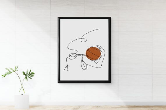 Lot De 3 Affiches Basketball Aquarelle - 30,5x40,6 Cm Sans Cadre - Décoration Murale Minimaliste Sportive - 13