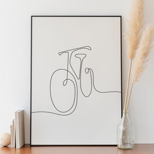 Minimalist Bicycle Line Art , Digital Download, Bike print, Simple Sketch, Room Decoration, Printable Cycle, Velocipede Printable, Outline