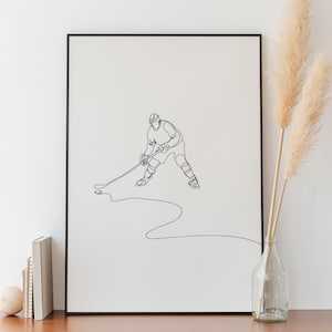 Eishockey Sport Poster, Eiskunstlauf Zeichnung, Sport Skizze, Skizze, Skizze, Sport Zeichnung, Athlete Umriß-Zeichnung, Unikat