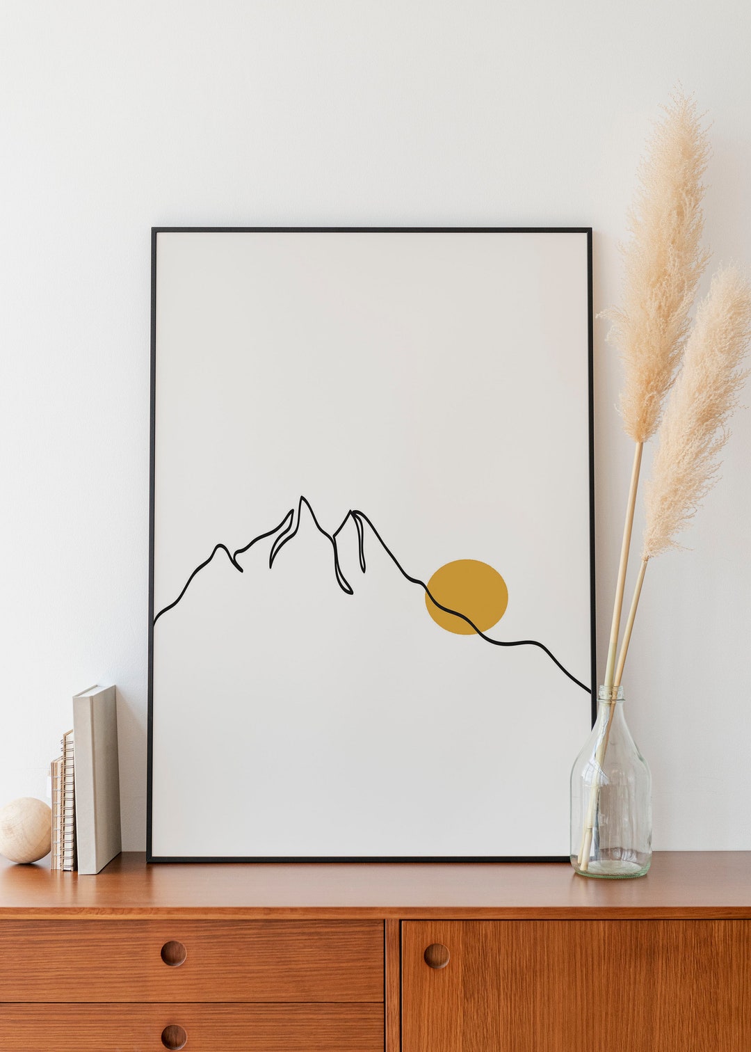 Minimalist Mountain Line Art Printable Wall Art Digital - Etsy