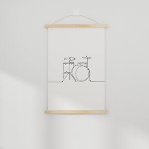 Minimalist Drums Line art, Digital Download, Music Print, Simple Sketch, Musical Printable, Musician Poster, Room Decoration, Black Outline image 4