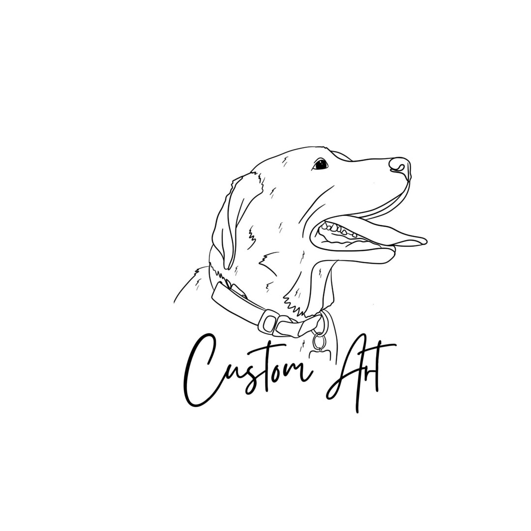 Custom Dog Face Line Art, Digital File, Pet Drawing, Outline
