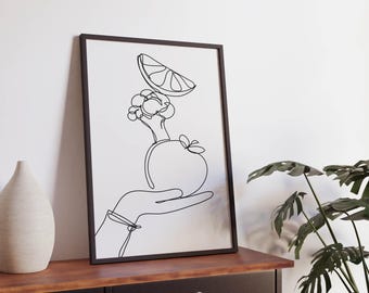 Nutritionist Drawing, Minimalist Line Art Print, Office Poster, Dietician Digital File, Medical Health, Dietitian, Nutrition Art