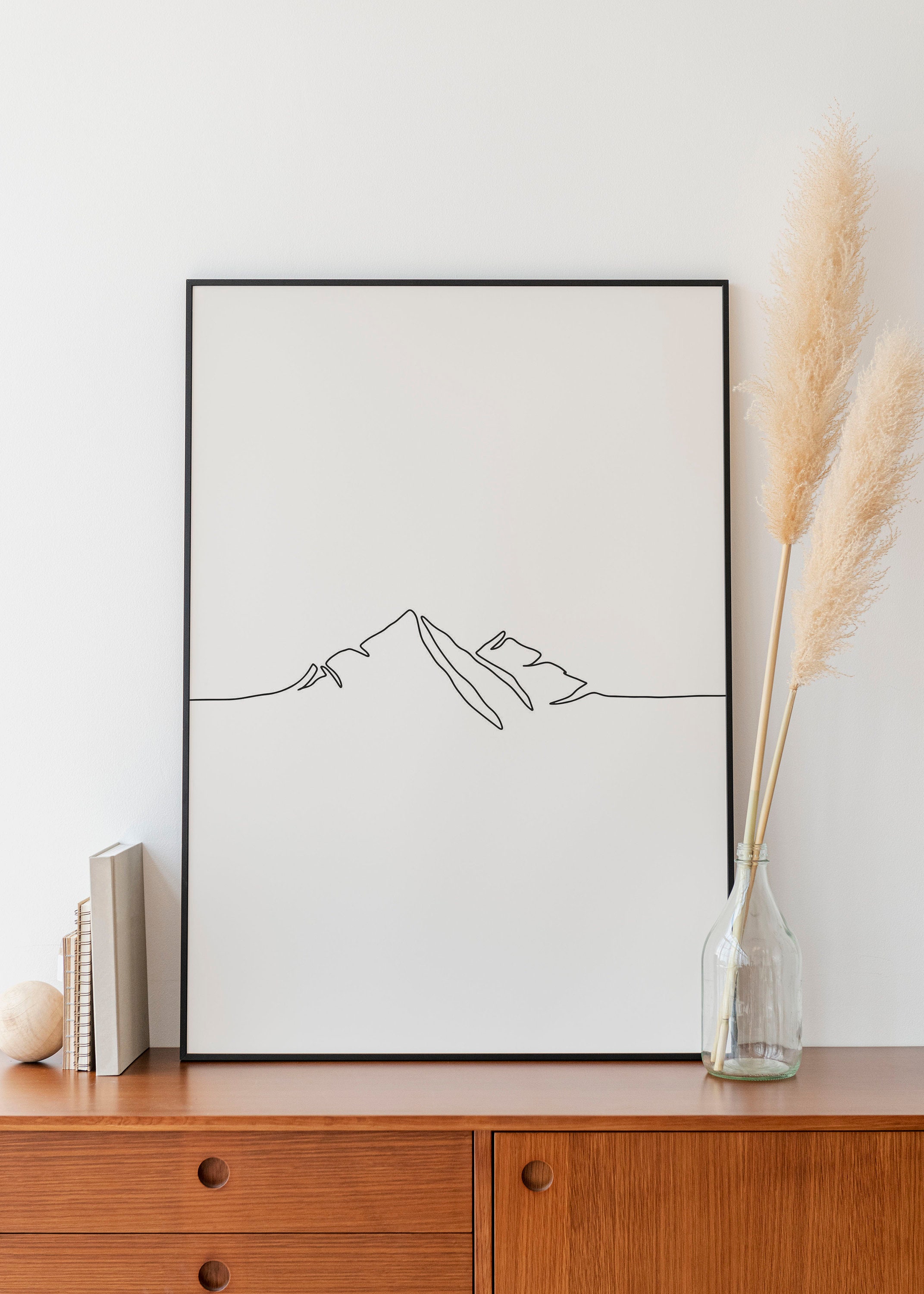 Mountains Line Drawing  Etsy